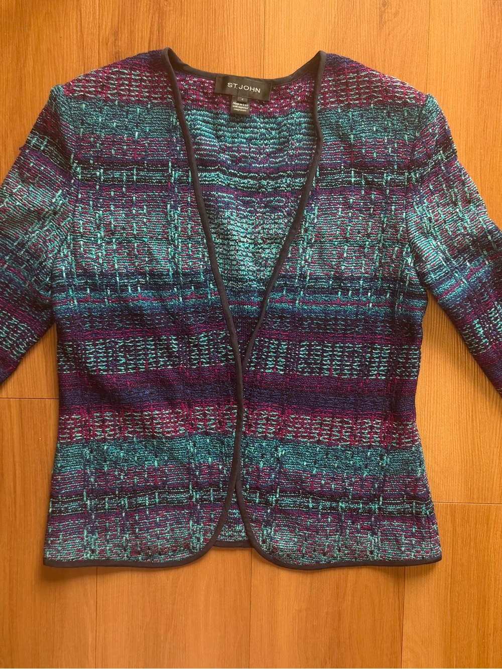 St. John Teal, Blue & Purple Knit Blazer